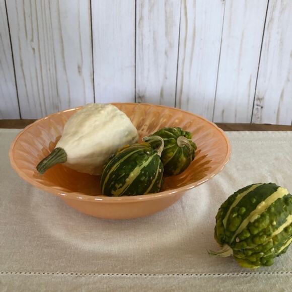 Vintage Fire King by Anchor Hocking Peach Lustre Vegetable Serving Bowl - Picture 7 of 7